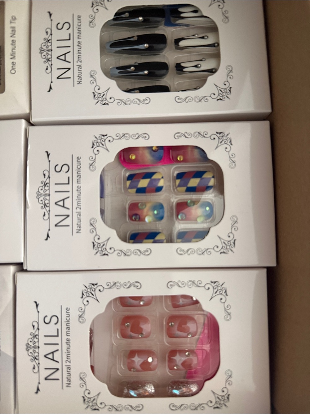 15 Press-On Nail Set - Multicolor Designs